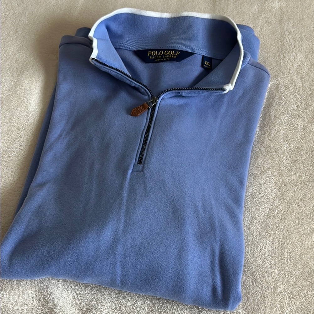 Polo Golf Ralph Lauren Men's Blue Quarter-Zip Shirt